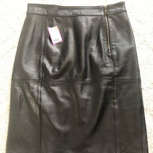 Worthington Black lamb skin leather pencil skirt